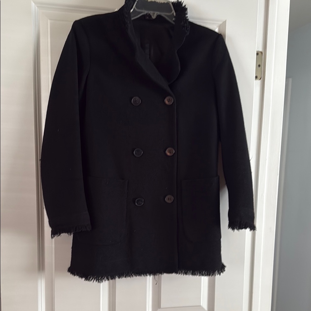 Theory Black Double-Breasted Pea Coat